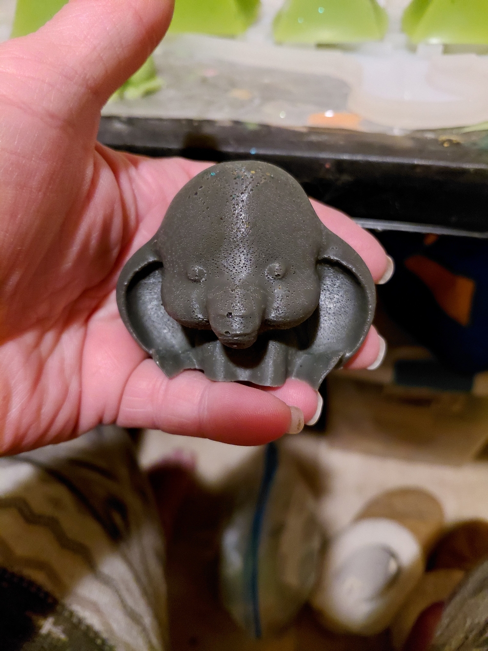 Handheld Dark Gray Elephant Accent Figurine - Unbranded